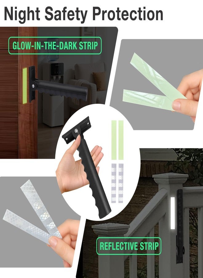 Vizava Safety Extended Doorway Flip Assist Handle Grip for Elderly with Reflective & Luminous Stickers Non-Slip Flip Up Grab Bars for Walll/Stairs/Doorframe Folding Doorway Assist Handle for Seniors - Image 2