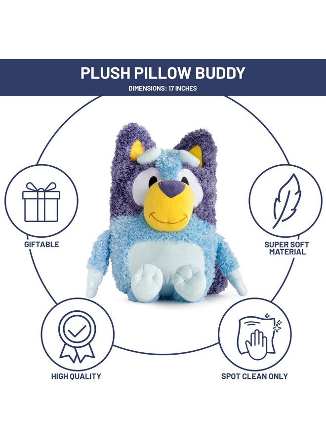 Jay Franco Bluey Plush Pillow Buddy - Soft Plushie Stuffed Pillow, 17 Inches, Blue - Bluey - Image 2