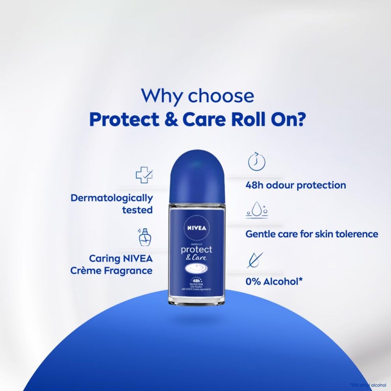 NIVEA Protect Care Roll On Fresh Unisex 50Ml - Image 3