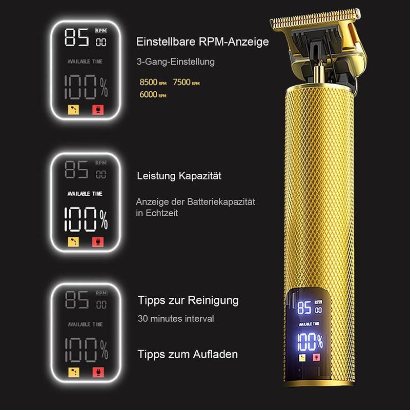 Excefore Beard Trimmer for Mens, Rechargeable Electric Hair Clippers with LCD Screen, Titanium Precision T Blade Trimmer for Families and Barber Gift - Image 2