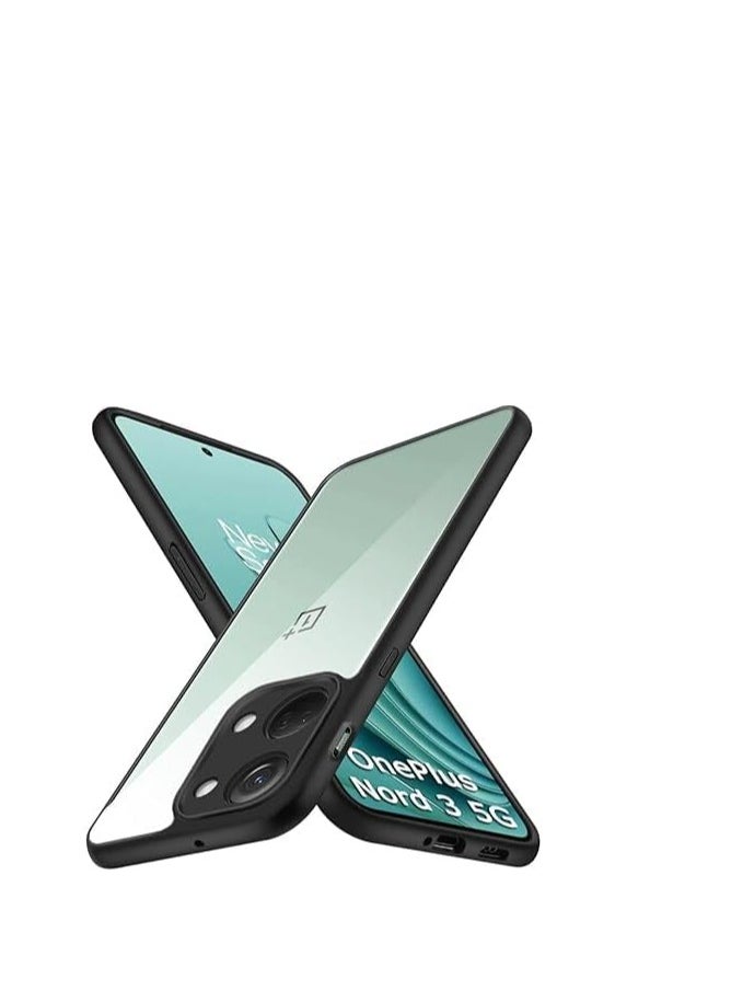 ماركة غير محددة - متوافق مع حافظة OnePlus Nord 3/OnePlus Ace 2V الشفافة، مقاومة للصدمات من الدرجة العسكرية ومضادة للاصفرار، حافظة هاتف واقية نحيفة وغطاء كامل من الصدمات مع عدسة كاميرا واقية - أسود - Image 1