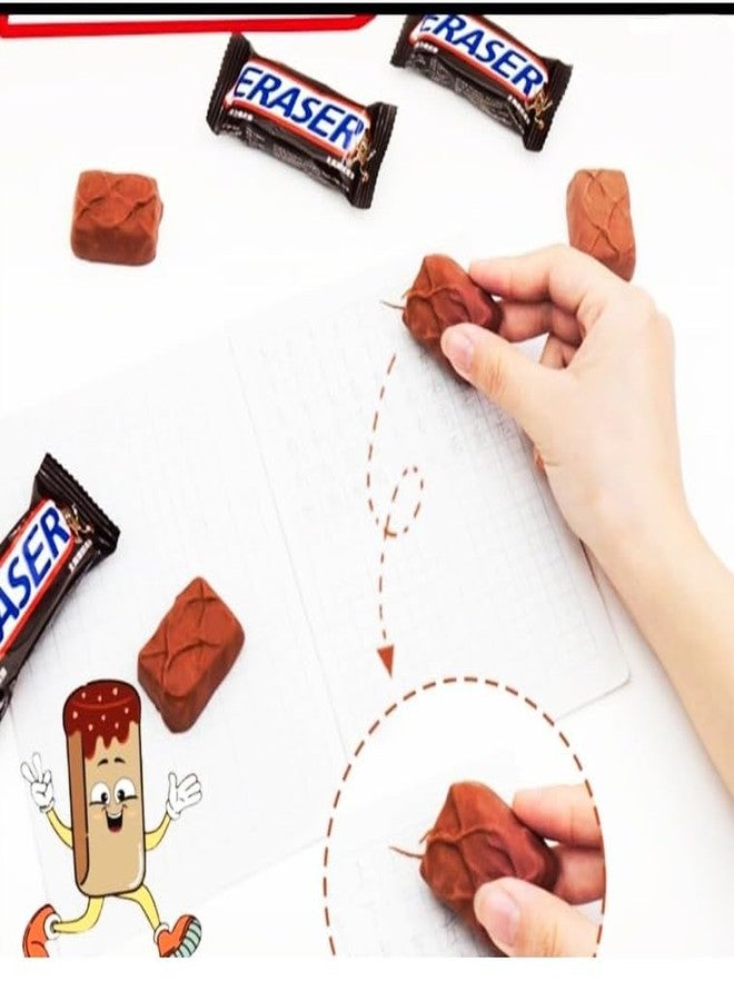 NeedVibes Cute 3D Perfumed Snickers Shaped Eraser, Non-Toxic Pencil Rubber Brown Rubber, 3.5x2.5 cm for School Use (Pack of 2) - Image 4