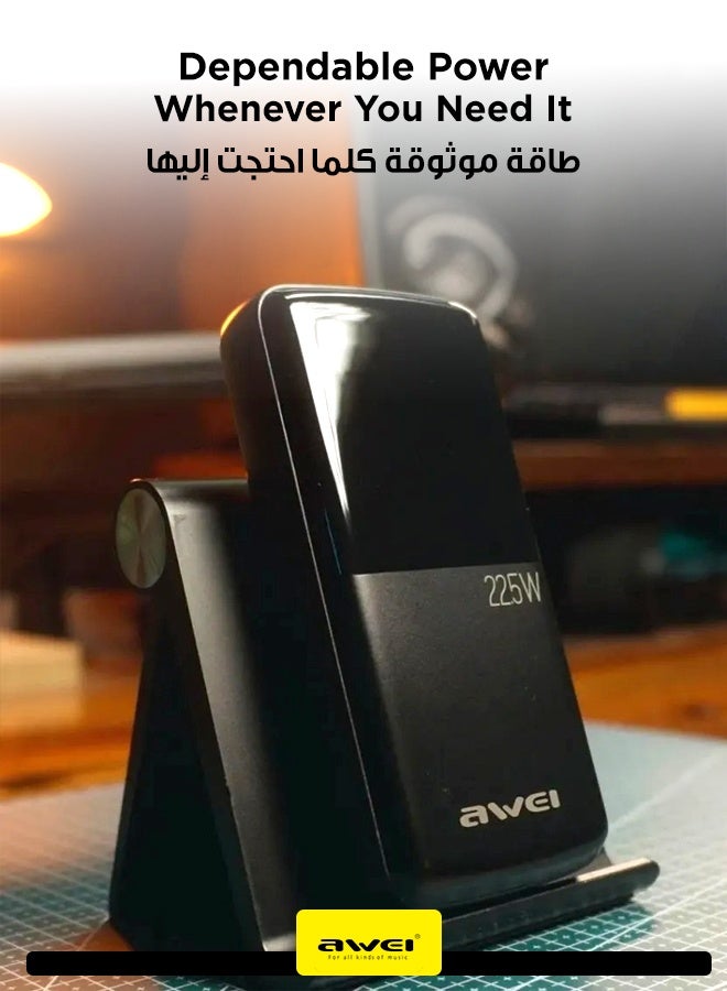 أوي باور بانك بسعة 20,000 ملي أمبير - شاحن محمول سريع  بقدرة 22.5 واط  مع شاشة رقمية، يدعم تقنيتي الشحن السريع PD و QC، تصميم صغير الحجم و سهل الحمل، شحن متزامن لأجهزة آيفون و سامسونج و جالكسي و آيباد برو و غيرها 20000 mAh - Image 4