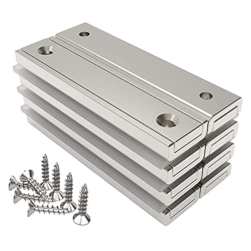 Magnetpro Neodymium Rectangular Magnets 70 LB Force Size 2.36" x 0.53" x 0.20" with Countersunk Hole and Steel Capsule, Strong Household and Industrial Rare Earth Magnet with Screws Pack of 8 - Image 1