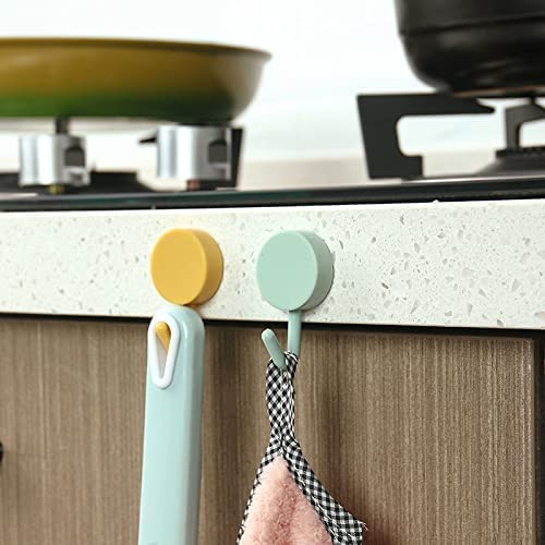 CELLEBII Self Adhesive Wall Hooks Waterproof Adhesive Sticky Round Hooks Hanging Capacity 2 KG Max Multipurpose Home Storage Colorful Hook Pack of 10 Pcs Plastic - Image 3
