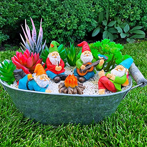 Mood Lab Miniature Garden Gnomes - Camping Gnome Kit of 5 pcs - Figurines & Accessories Set - Outdoor or House Decor - Image 5