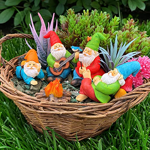 Mood Lab Miniature Garden Gnomes - Camping Gnome Kit of 5 pcs - Figurines & Accessories Set - Outdoor or House Decor - Image 2