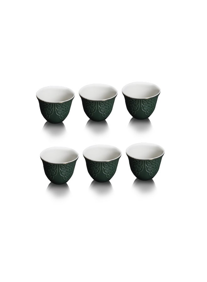 Homeway New Bone China Colour Cawa Cup 6 PCS Set, Elegant Arabic Coffee & Tea Serving Cups, Premium Beverage Tableware, HW3916 - Image 2