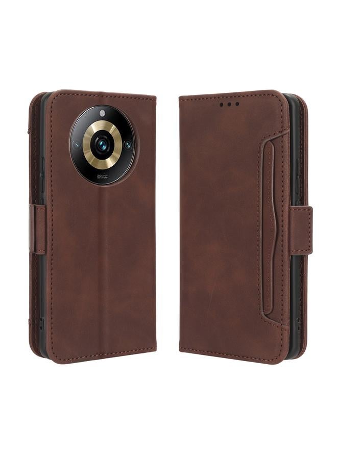 اس-توب جراب لهاتف Realme 11 Pro / 11 Pro+ مصنوع من الجلد وملمس جلد العجل وفتحات للبطاقات - Image 2