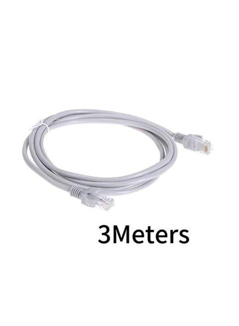 كابل إيثرنت CAT-6 – 3م – كابل شبكة LAN عالي السرعة – موصل RJ45 – أبيض