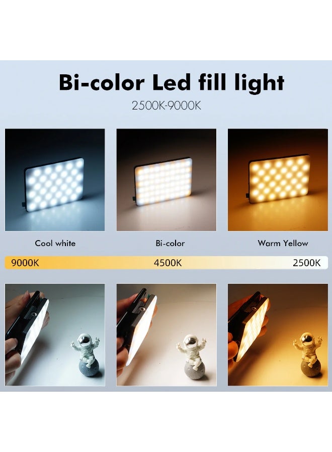 ريون مصباح سيلفي عالي الطاقة قابل لإعادة الشحن مزود بـ 60 مصباح LED مع مشابك أمامية وخلفية، و3 أوضاع إضاءة و10 مستويات سطوع، مثالي للمكياج والصور الشخصية ومقاطع الفيديو ومؤتمرات الفيديو على الهواتف الذكية والأجهزة اللوحية وأجهزة الكمبيوتر المحمولة - Image 2