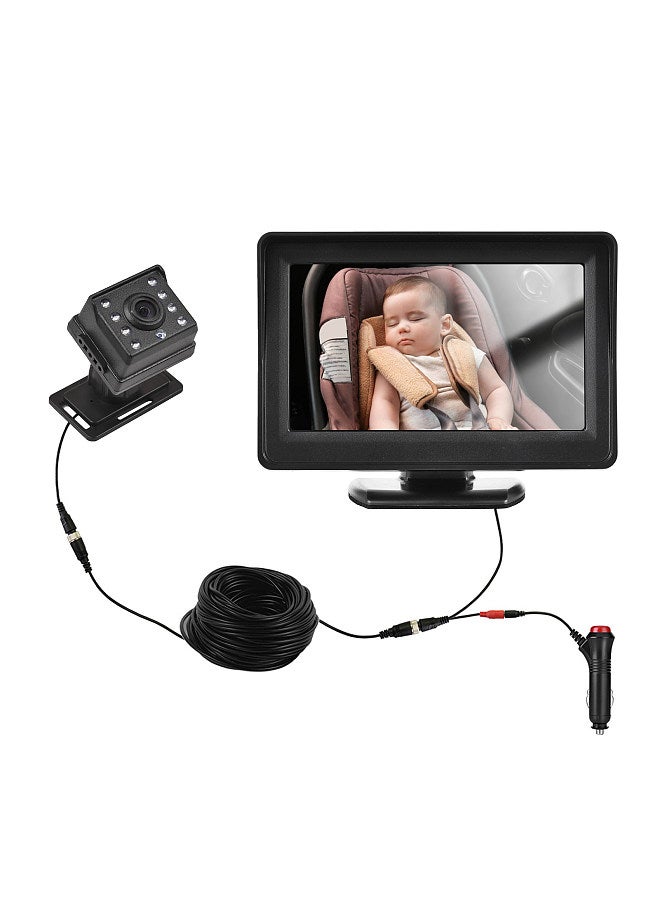 Generic Baby Car Monitor 720P Monitor Camera for Baby Rear Facing Seat 4.3 Inch Car Seat Mirror Display 150° Wide View Night Vision Baby Car Mirror Camera Easy Installation  - Image 1