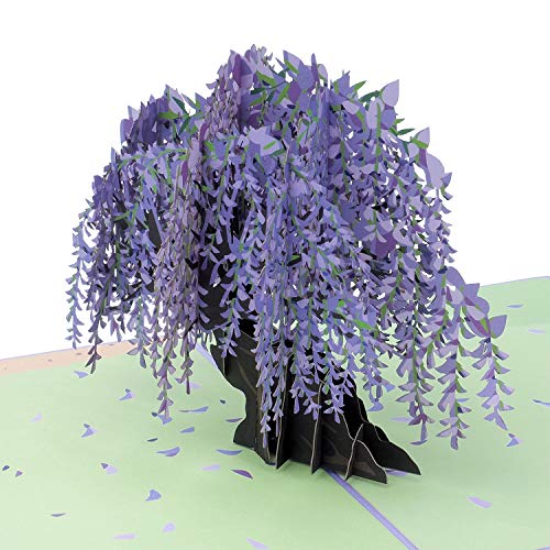 Paper Love 3D Wisteria Tree Pop-Up Cards, Gift for Birthday, Anniversary, Thank You, Get Well, All Occasions - 5" x 7" Cover - Includes Envelope and Note Tag - Image 1
