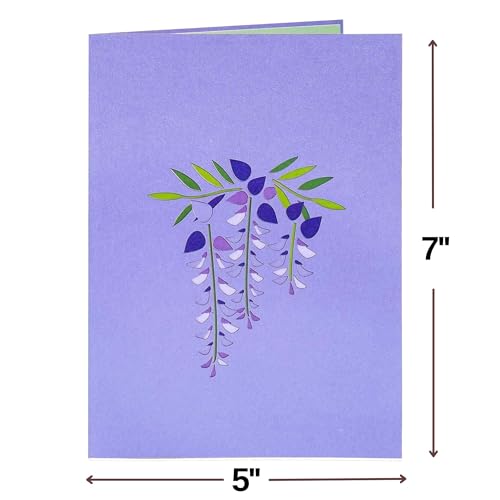 Paper Love 3D Wisteria Tree Pop-Up Cards, Gift for Birthday, Anniversary, Thank You, Get Well, All Occasions - 5" x 7" Cover - Includes Envelope and Note Tag - Image 2