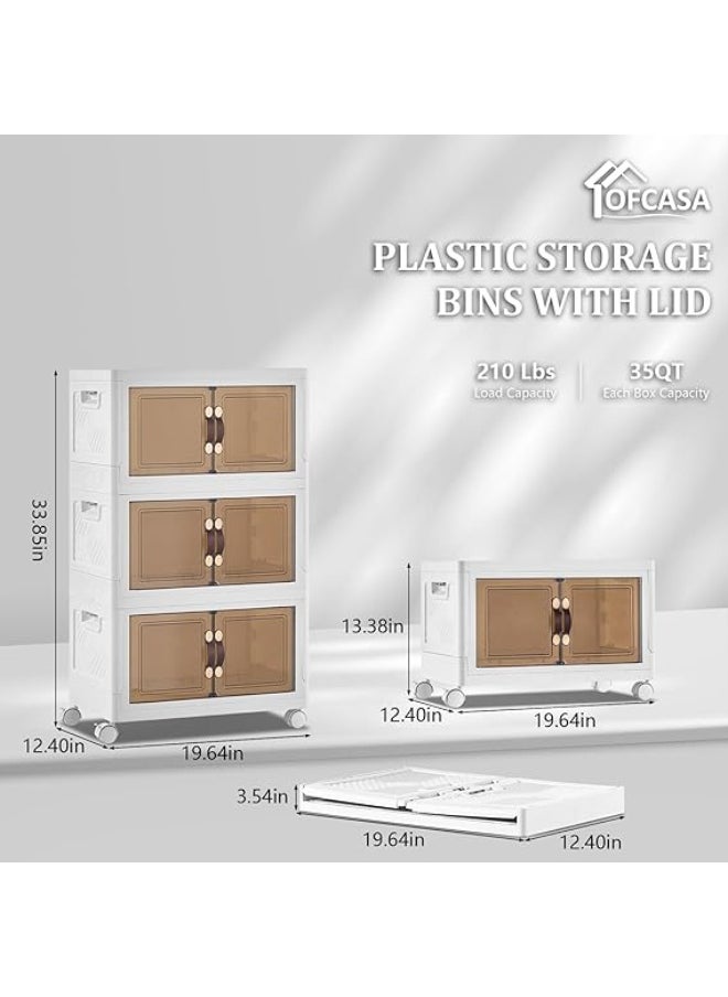 Generic 3-level plastic storage cupboard - equipped with an acrylic drawer and wheels for easy movement AR  - Image 1