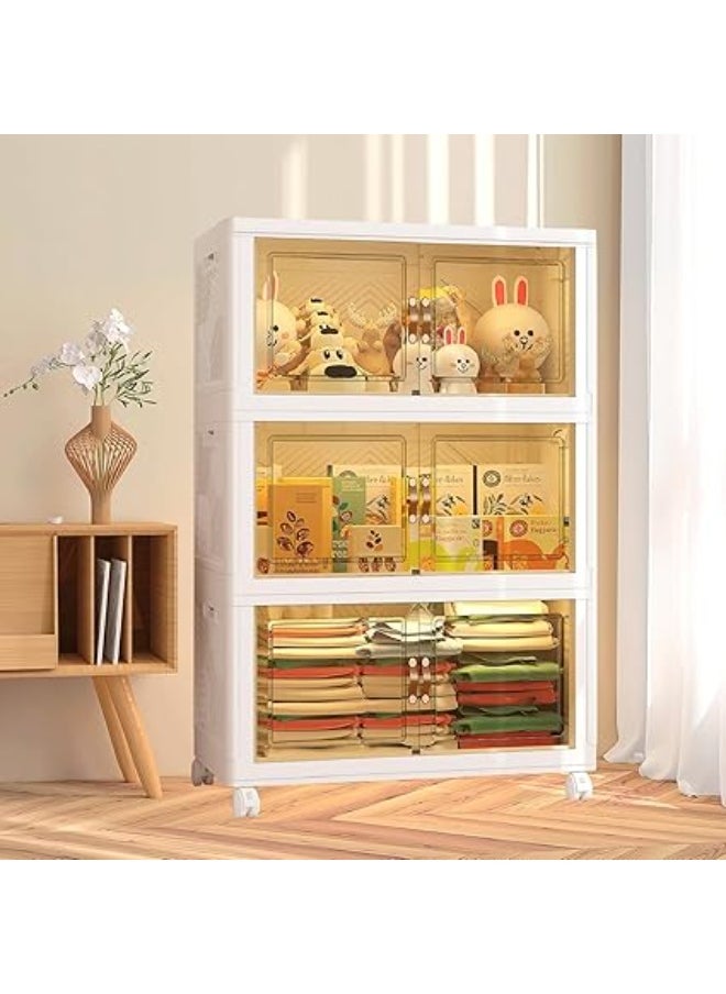 Generic 3-level plastic storage cupboard - equipped with an acrylic drawer and wheels for easy movement AR  - Image 4
