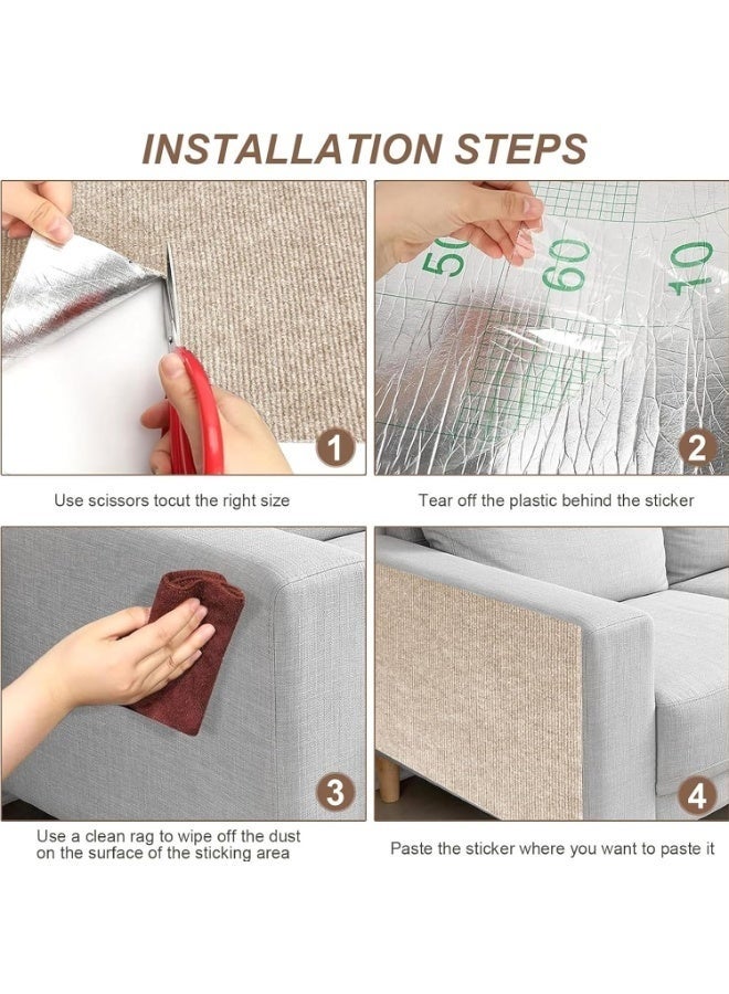 Cat Scratching Mat, Sofa Cat Scratch Protector, Anti Scratch Cat Furniture Protectors, Self-Adhesive Climbing Cat Scratcher for Protecting Furniture and Wall from Cat Scratching (100x40cm) - Image 5