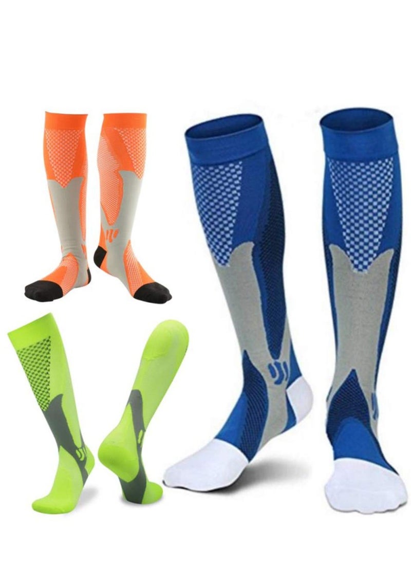 SYOSI Compression Socks, 3 Pairs for Women and Men, Athletic, Travel, Running, Fitness, Flight Socks, Reduce Calf Pain Faster Recovery - Image 1