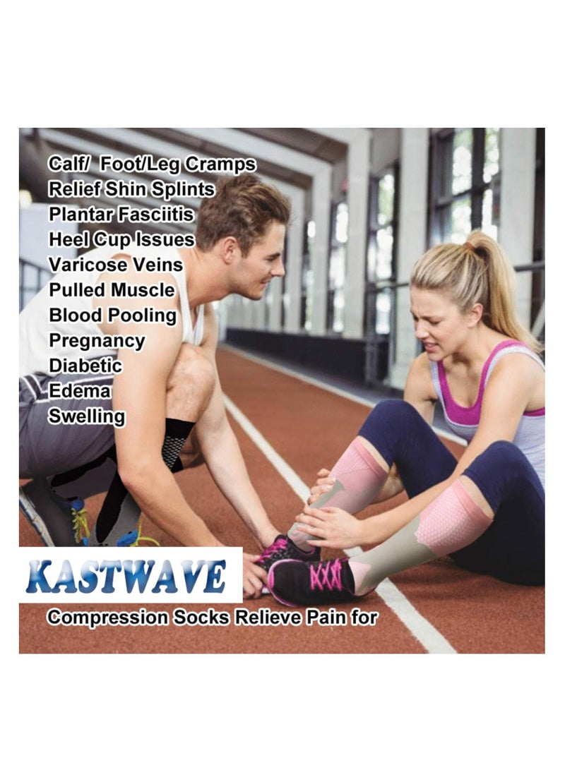 SYOSI Compression Socks, 3 Pairs for Women and Men, Athletic, Travel, Running, Fitness, Flight Socks, Reduce Calf Pain Faster Recovery - Image 2