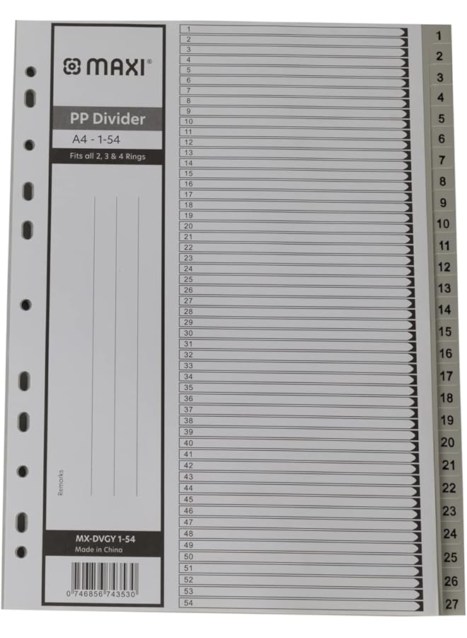 Maxi 1 54 Part Grey Polypropylene Divider - Image 1