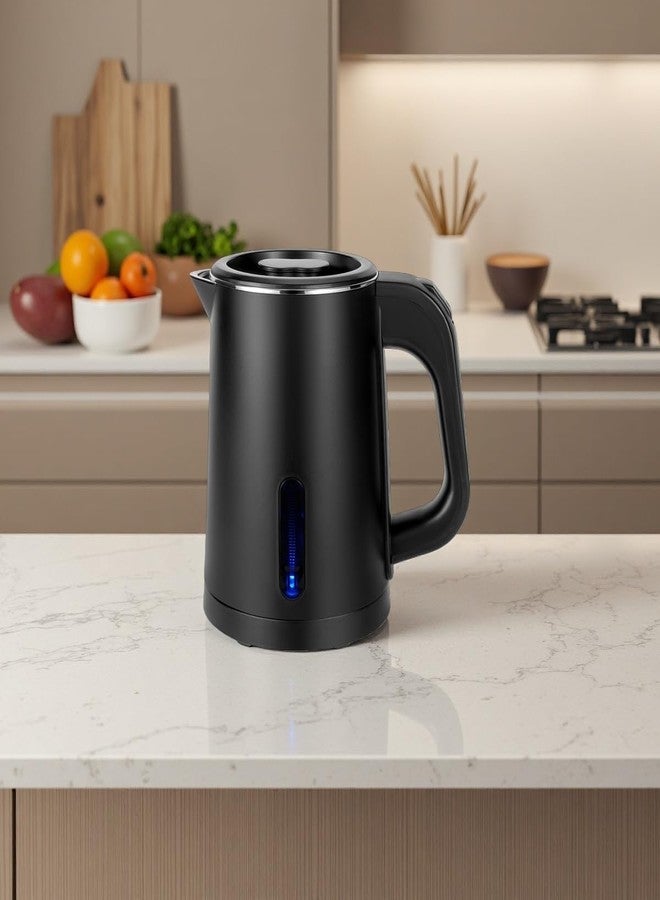 Wdcme Small Electric Tea Kettle Stainless Steel, 0.8L Portable Mini Hot Water Boiler Heater, Travel Electric Coffee Kettle with Auto Shut-Off & Boil Dry Protection (Black) - Image 3