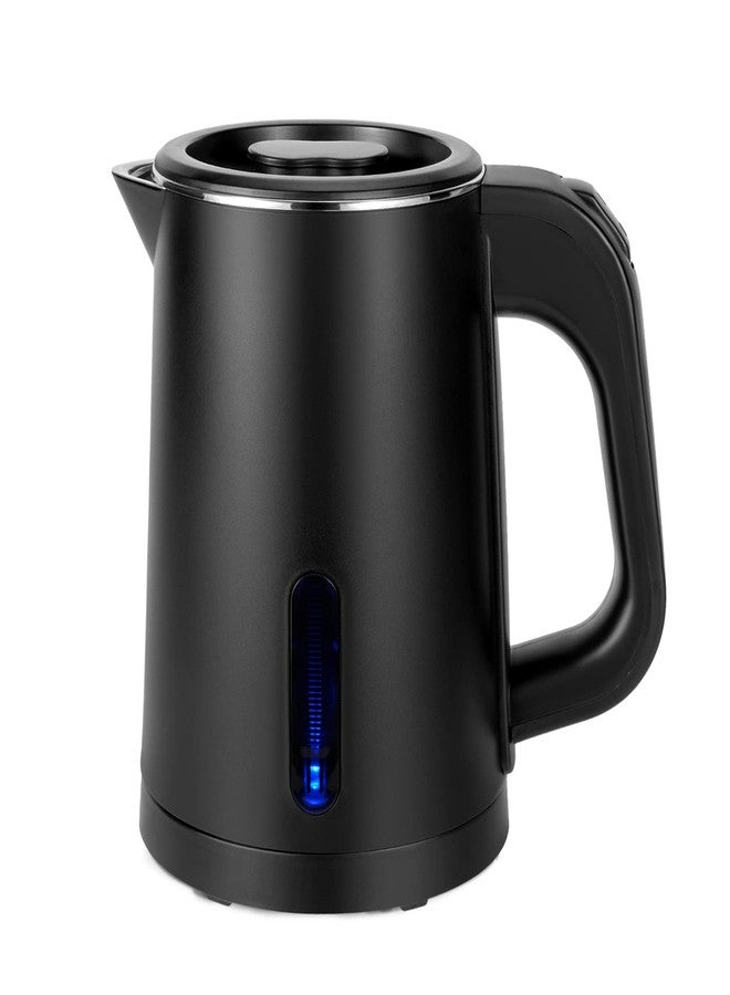 Wdcme Small Electric Tea Kettle Stainless Steel, 0.8L Portable Mini Hot Water Boiler Heater, Travel Electric Coffee Kettle with Auto Shut-Off & Boil Dry Protection (Black) - Image 1