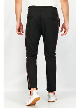 THE KOOPLES Men Skinny Fit Embroidered Logo Casual Pants, Black Combo  - Image 2