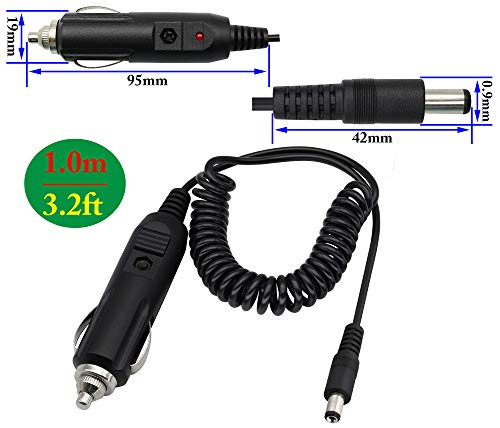 zdyCGTime 12V 12-Volt 24V DC 5.5 * 2.1mm Car Truck Bus Van Boat Cigarette Lighter Power Supply Adapter Charger Cable (Male) - Image 2