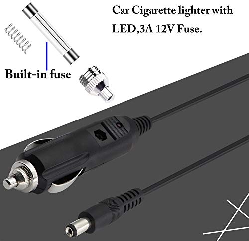 zdyCGTime 12V 12-Volt 24V DC 5.5 * 2.1mm Car Truck Bus Van Boat Cigarette Lighter Power Supply Adapter Charger Cable (Male) - Image 5