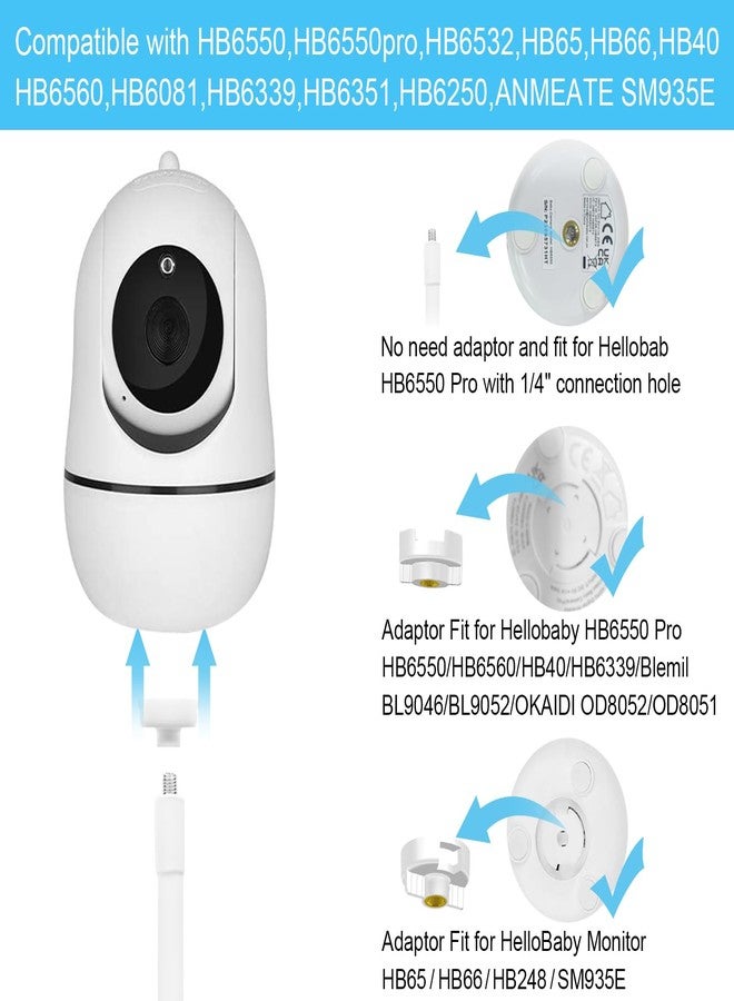 AISVAN 15.7 inch Flexible Baby Monitor Clip Mount for HelloBaby HB6560/HB6550/HB65/HB40/HB6339/HB66/HB6550Pro, ANMEATE SM935E, Baby Camera Mount Holder Stand with , Attach to Baby Crib Without Without Tools - Image 2