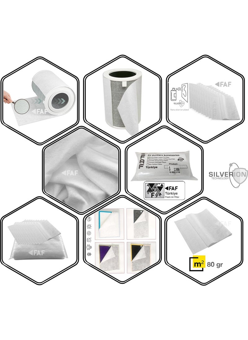 Faf - 10 Pieces Dyson TP03 Compatible Silver Ion Electrostatic Dust Collector Pre-Filter - Image 1