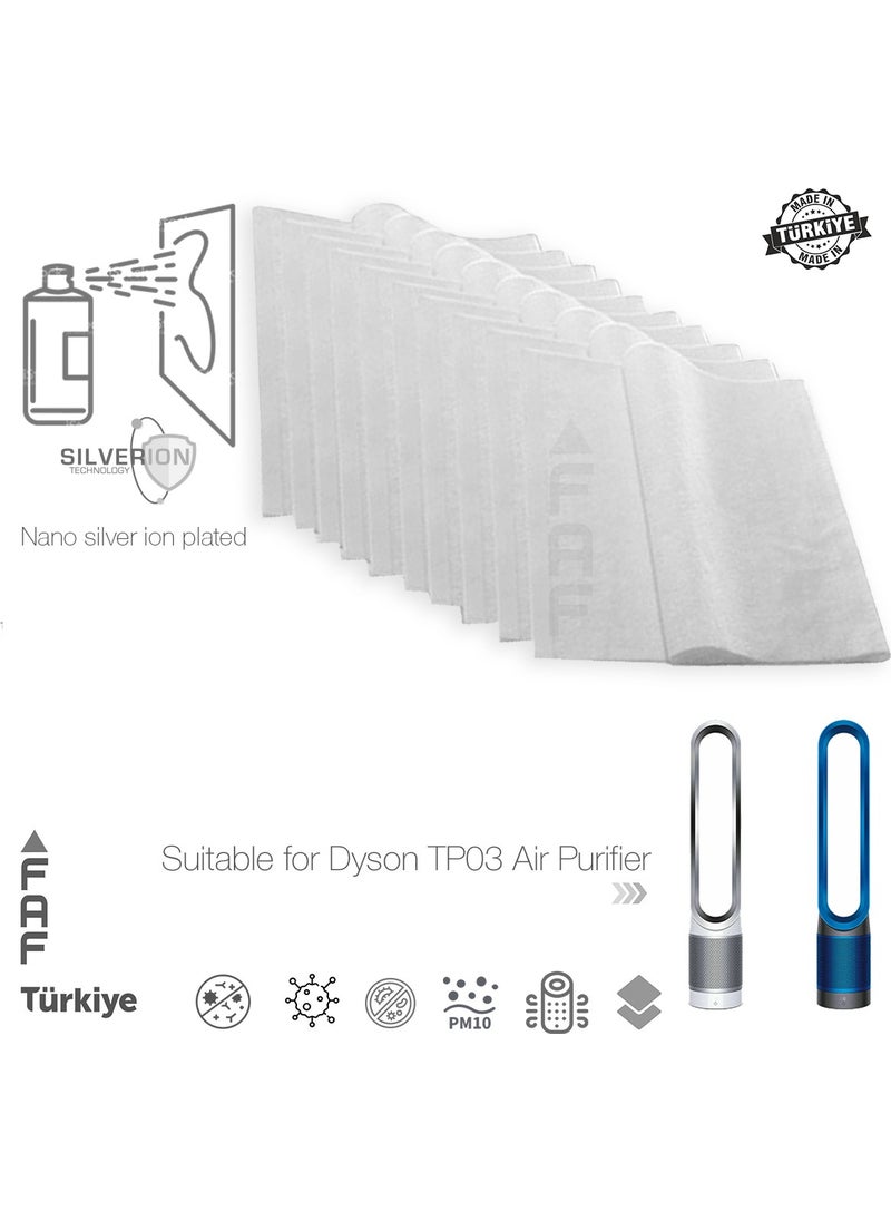 Faf - 10 Pieces Dyson TP03 Compatible Silver Ion Electrostatic Dust Collector Pre-Filter - Image 1