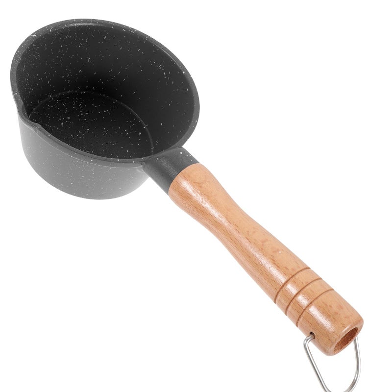 Maifan Stone Small Saucepan With Pour Spout For Gas Stove Deep Black Kitchen Pot - Image 2