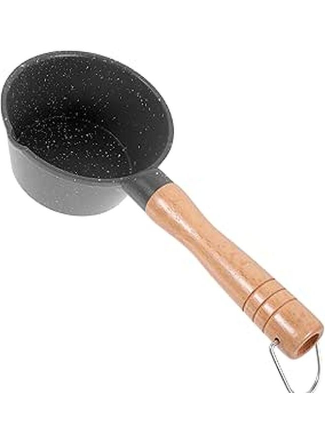 Maifan Stone Small Saucepan With Pour Spout For Gas Stove Deep Black Kitchen Pot - Image 1