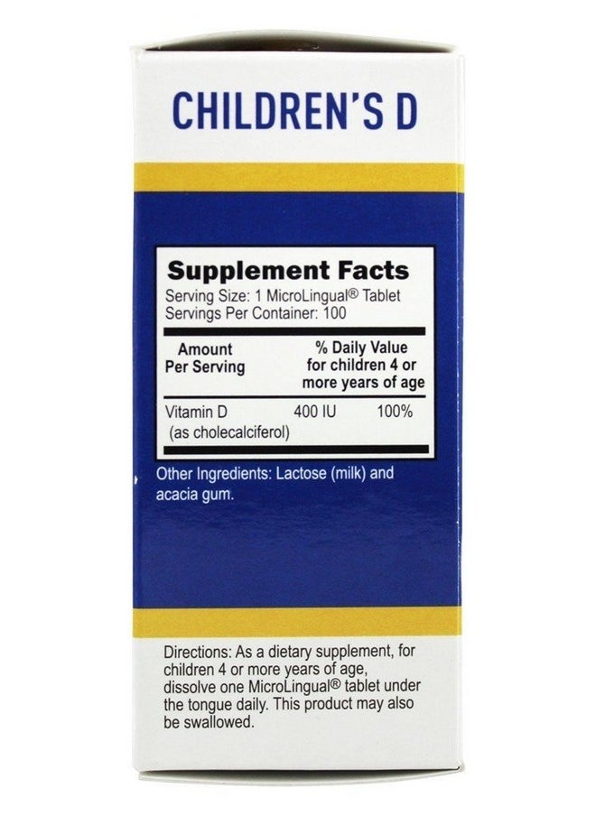 Superior Source Superior Source Children's Vitamin D3 400 IU - Teeth, Bone & Immune Support Supplement for Kids - Non-GMO - 100 MicroLingual Dissolvable Tablets  - Image 3