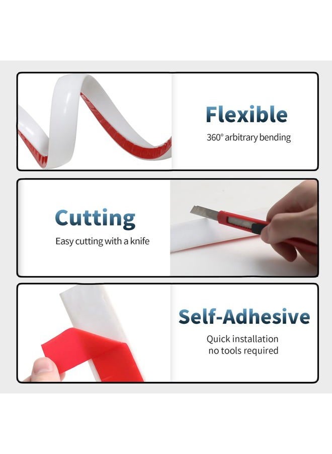Risunpet Flexible Quarter Round Molding, Mini Peel and Stick Rubber Trim Molding(78Inch) - Image 3