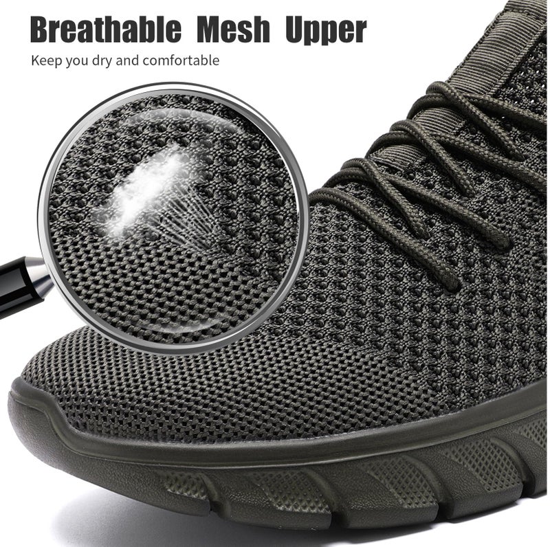 YRLTYO Mens Running Tennis Shoes Walking Workout Sneakers Lightweight Breathable Athletic Casual Fashion Sneaker Slip On Gym Sport Shoes Grey Size 12 - Image 4