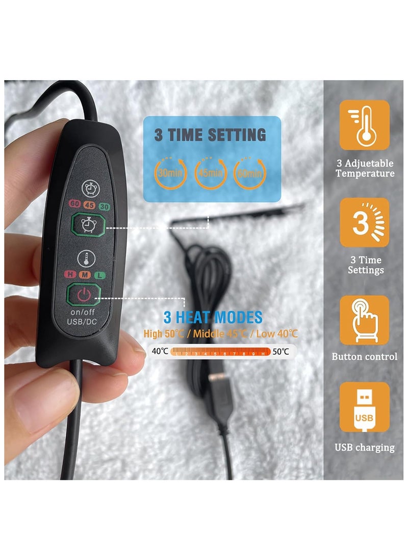 General - USB Heated Warm Shawl Cordless Heated Blanket Shawl Battery Operated Soft and Comfortable Heated Blanket Heated Throw Electric Lap Blanket Pillow with 3 Heat Settings Holiday Warm Gift - Image 1