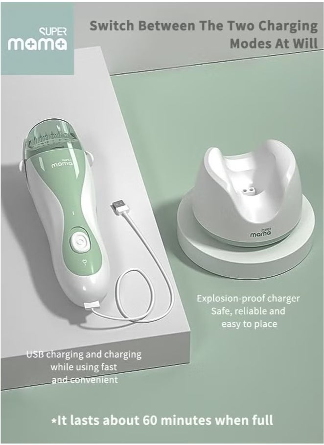 SUPERMAMA Baby Mute Electric Hair Clipper, Silent Hair Trimmer with Vacuum for Kids and Toddlers, Waterproof Low-Vibration Rechargeable Hair Cutting Machine  - Image 5