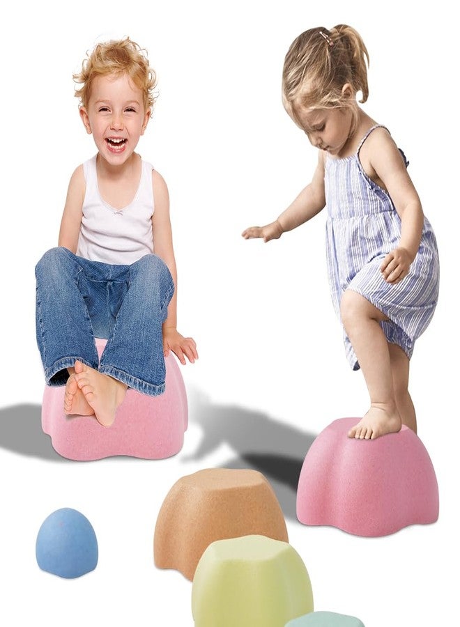 ANLIK Toddler Stepping Stones, Stimulate Children's Creativity and Imagination, Improve Their Balance and Motor skills, Flower-Shaped Stepping Stones, 5-piece set (Pink) - Image 1