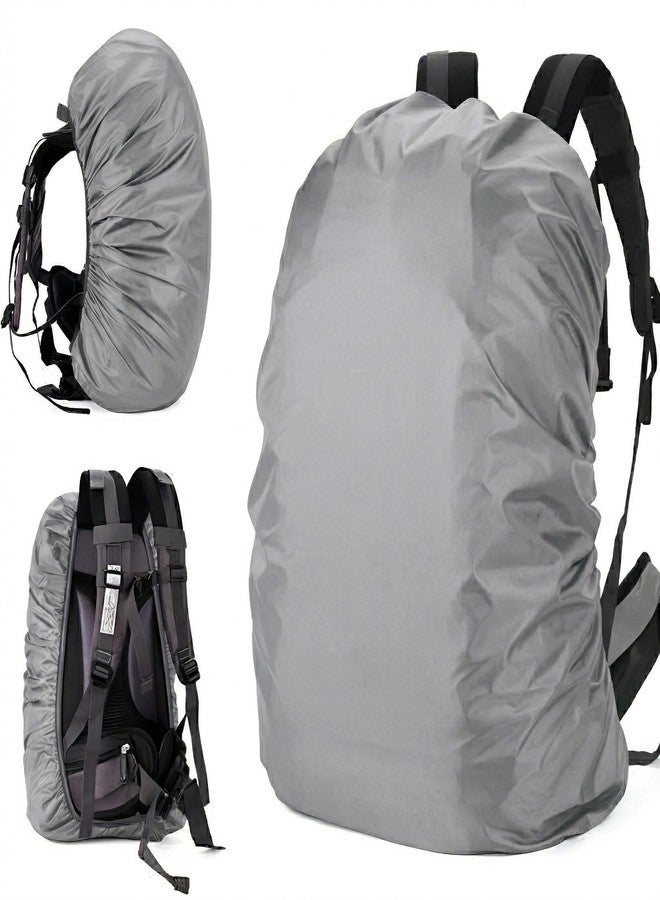 HOUSELY Backpack Rain Cover 30-35L Waterproof Dustproof Bag Cover with Elastic Buckle & Storage Pouch, Travel Hiking School Laptop Bag Rain Protector, Lightweight Foldable (Grey) - Image 1