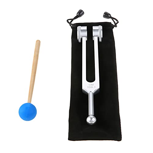 Lemfema OM 136.1Hz Solfeggio Tuning Fork with Silicone Hammer Bag for Sound, Musical Instrument, Vibration, Heart Chakra Yoga - Image 1
