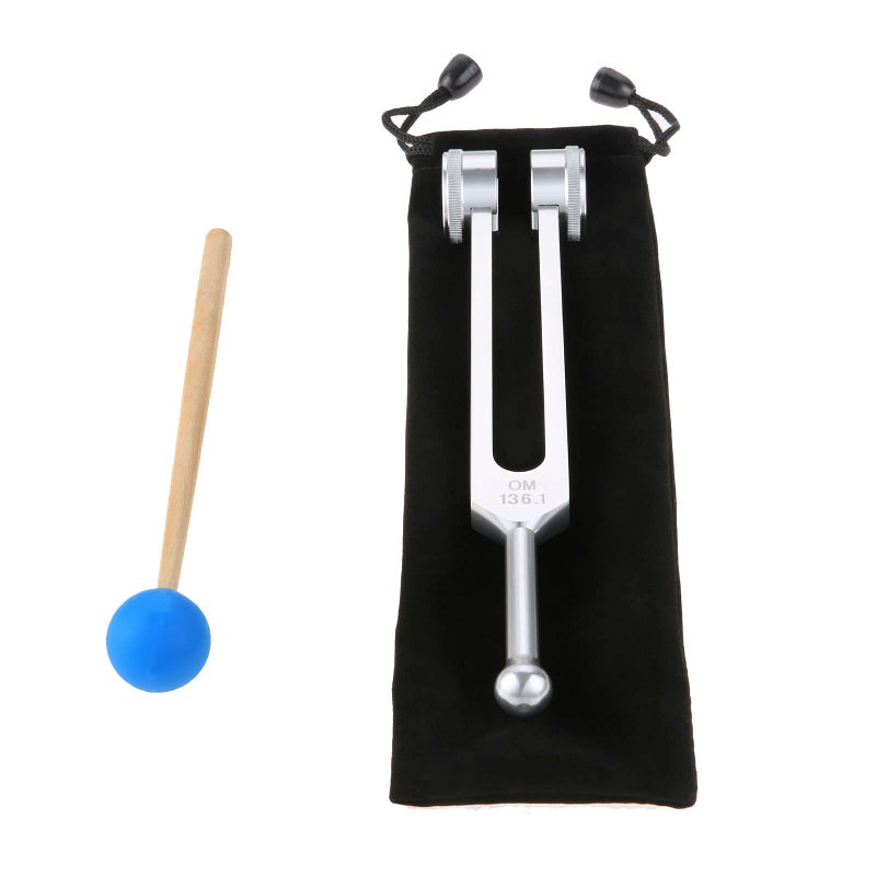 Lemfema OM 136.1Hz Solfeggio Tuning Fork with Silicone Hammer Bag for Sound, Musical Instrument, Vibration, Heart Chakra Yoga - Image 5