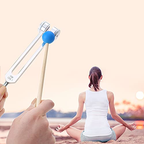 Lemfema OM 136.1Hz Solfeggio Tuning Fork with Silicone Hammer Bag for Sound, Musical Instrument, Vibration, Heart Chakra Yoga - Image 3