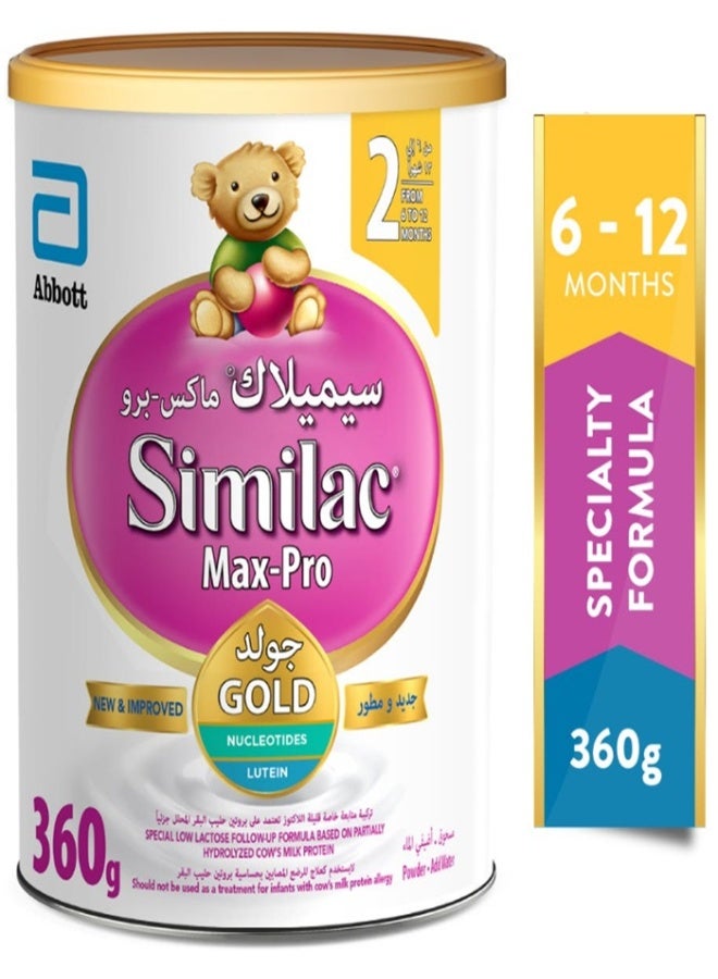 Max Pro Gold Baby Formula 2, From 6 To 12 Months , 360 G