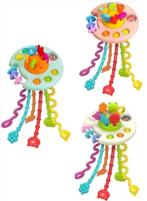 Montessori Baby Toys,Travel Bathing Toys Silicone Teething Toy for Babies 6-24 Months,kids Sensory Toys,Baby Dental Toys （1 random colors)