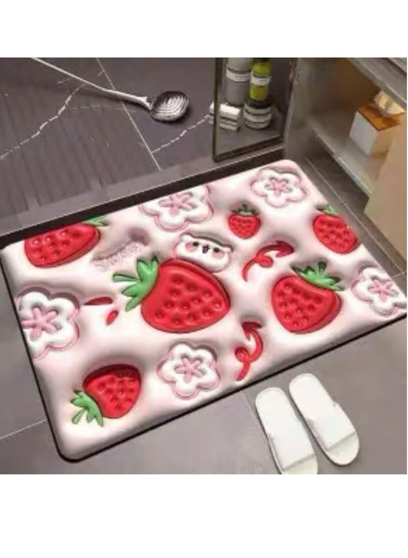 Generic 3D soft bathroom mat, non-slip, absorbs shocks, compressed rubber material, absorbs water, multi-colored and shaped  - Image 1