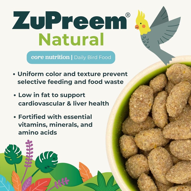 ZuPreem زوبريم طبيعي مع الفيتامينات والمعادن والأحماض الأمينية لطعام الطيور المتوسطة/الكبيرة، 3 رطل. - Image 3