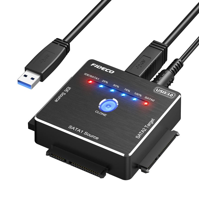Tobo محول SATA/IDE إلى USB 3.0، كابل محول القرص الصلب للتوافق العالمي مع HDD/SSD الخارجي 2.5/3.5 بوصة، محرك DVD-ROM/CD-ROM/CD-RW 5.25 بوصة، يدعم النسخ غير المتصل TD-S3G-PL06 - Image 1