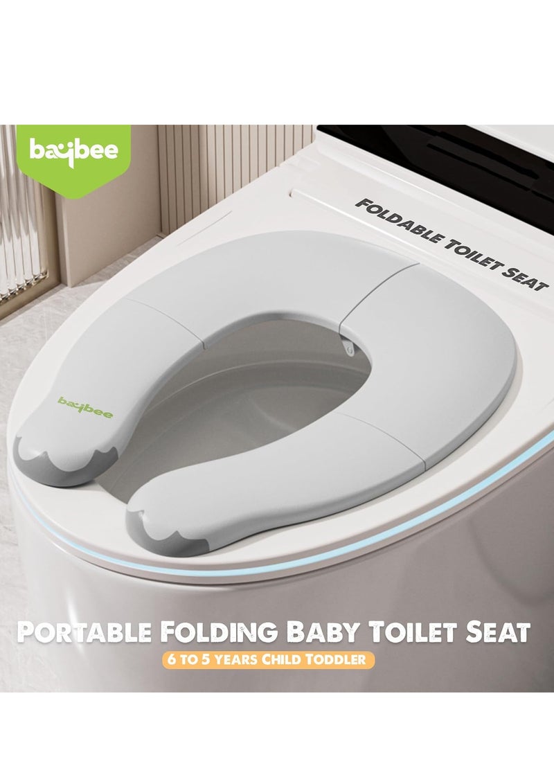 BAYBEE Baybee Potty Training Seat for Kids, Portable Baby Potty Seat Chair Western Toilet Trainer Seat with Anti Slip Strip, Toilet Seat Baby for New Born Babies 1-5 Years Boys Girls (Grey)  - Image 3